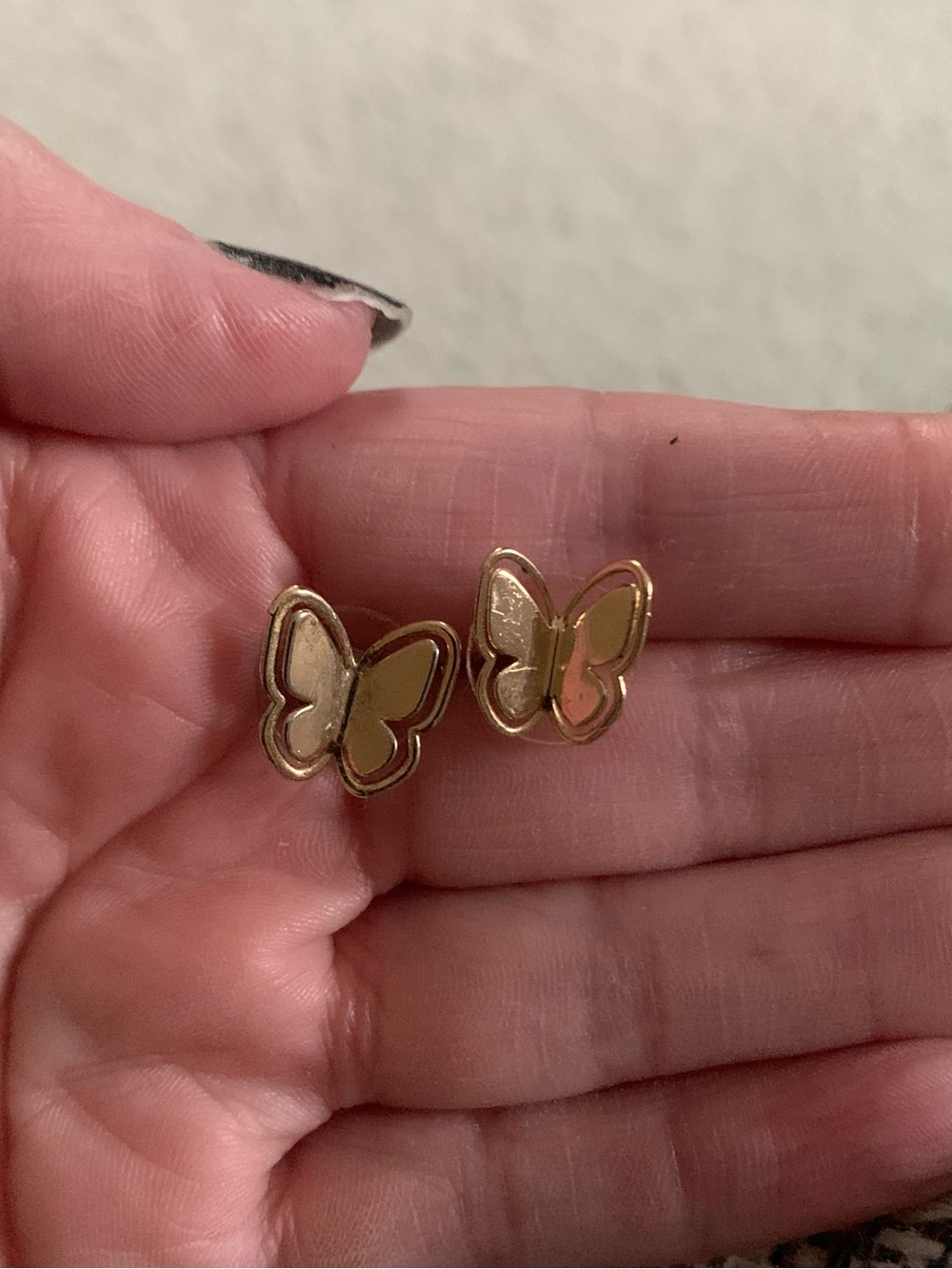 Gold Butterfly Stud Earrings Like New